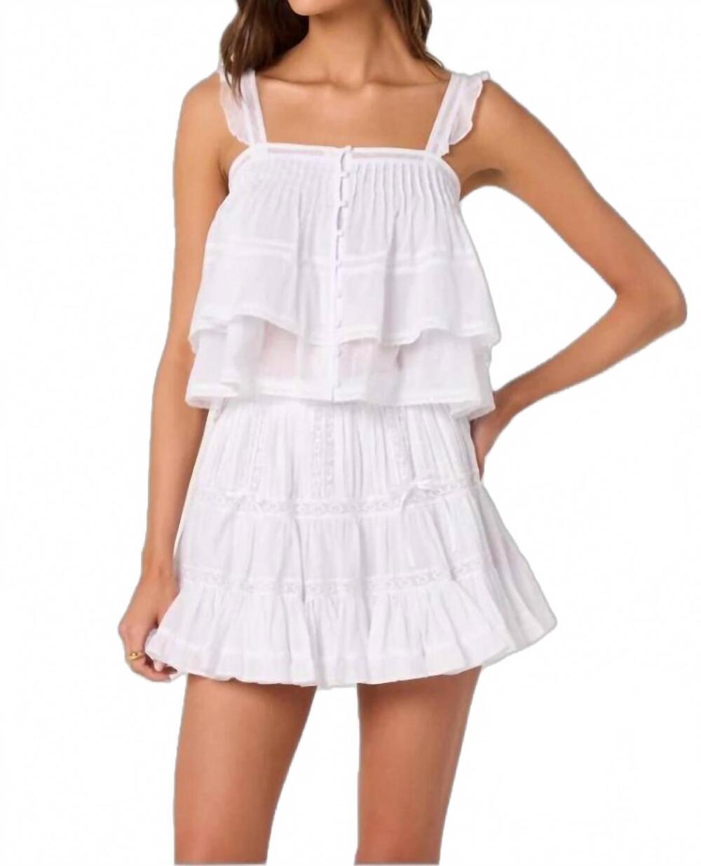 NEW ASTR delia ruffle top in white